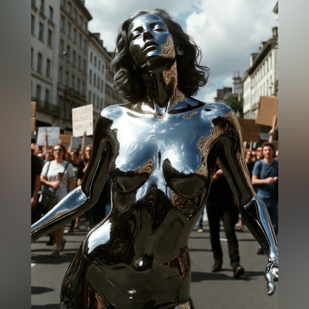 Abstract Female Body Art | 8x10 Gloss Photo Print Chrome Urban Style